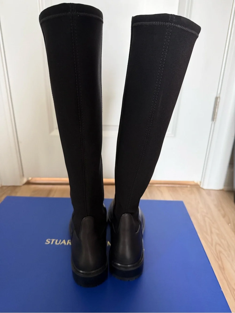 Stuart Weitzman Black City Knee High Leather Boots